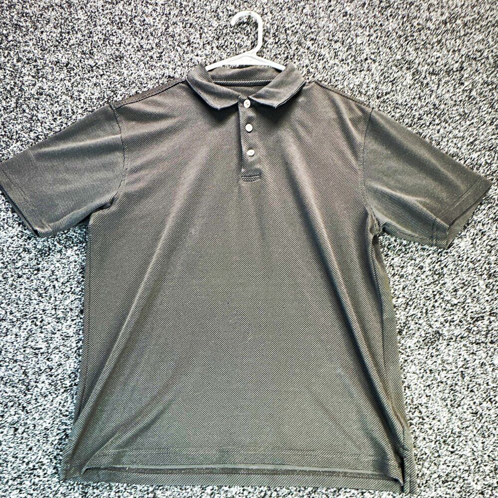 Bollé Polo Shirt Men's M Gray Short Sleeve Collared Solid Button Polyester